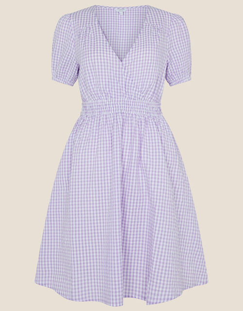 Gingham Dress, Purple (LILAC), large
