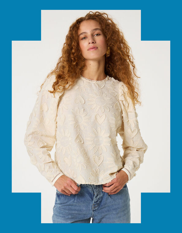 Fabienne Chapot Ida Embroidered Top, White (WHITE), large