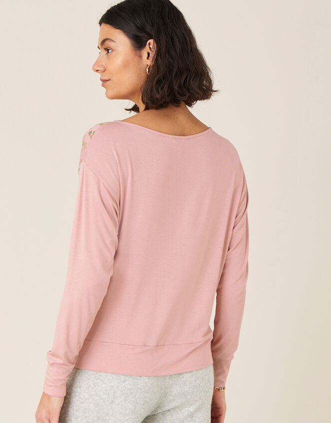 Anica Jersey Animal Foil Dolman Top , Pink (PINK), large