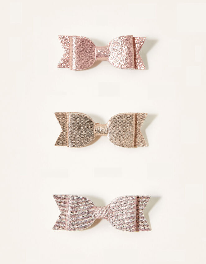 Mixed Glitter Bow Hair Clip Set, , large