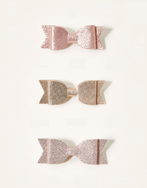 Mixed Glitter Bow Hair Clip Set, , large