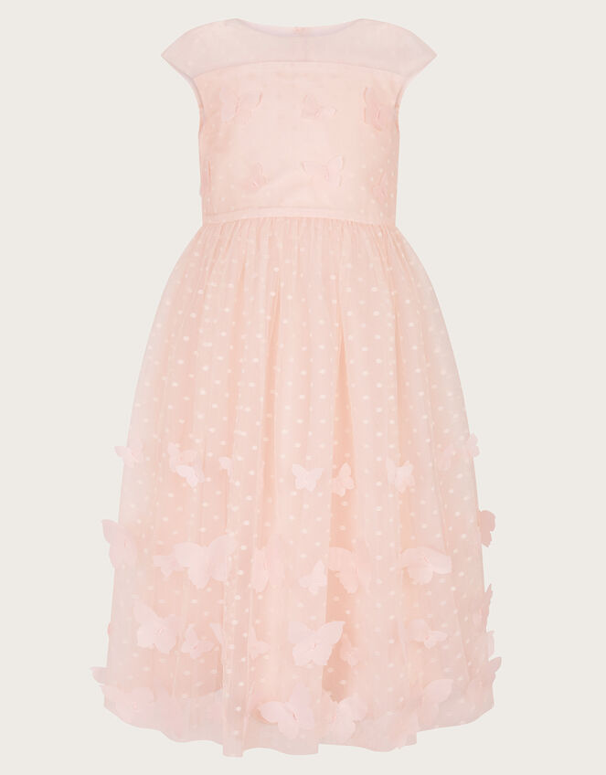 Polka Dot Butterfly Tulle Dress, Pink (PALE PINK), large
