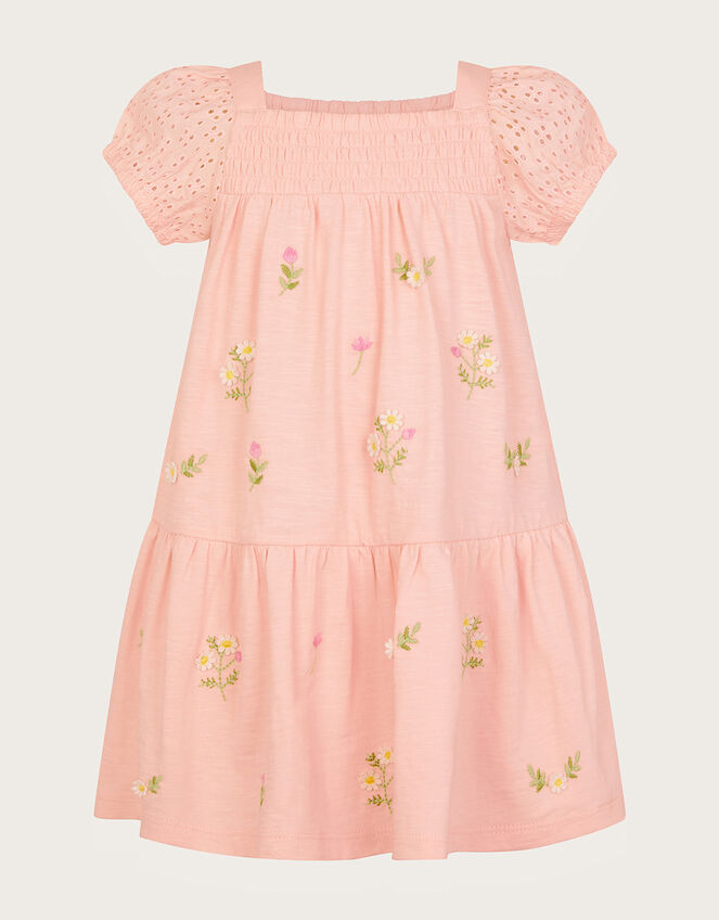 Baby Embroidered Broderie Dress, Pink (PALE PINK), large