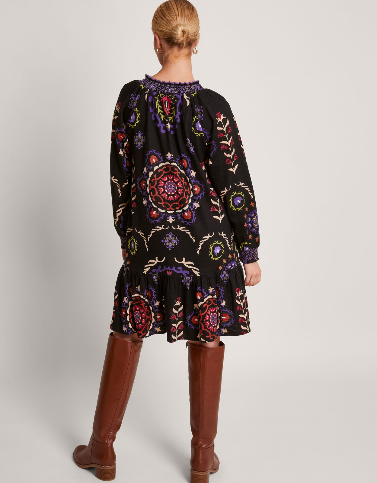 Avienna print 2025 tiered dress