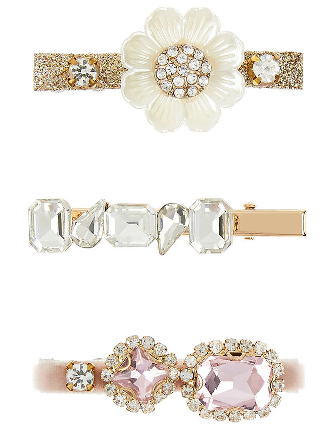 Pearly Flower Jewel Clip Set , , large