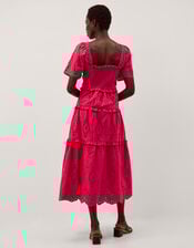 Brooke Cutwork Midi Dress, Pink (PINK), large