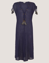 Mia Tassel Stripe Midi Kaftan, Blue (NAVY), large
