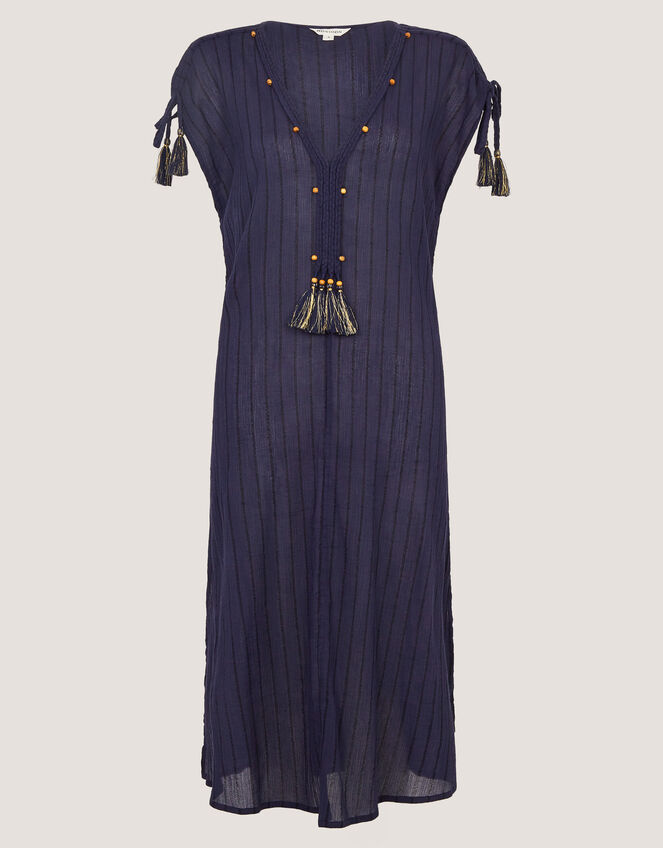 Mia Tassel Stripe Midi Kaftan, Blue (NAVY), large