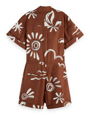 Scotch & Soda Sun Print Playsuit, Brown (BROWN), large