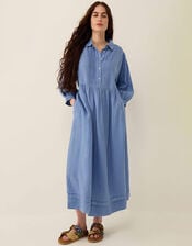 East Liza Linen Shirt Dress Blue, Blue (BLUE), large