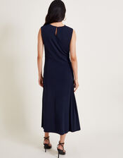 Debra Drape Jersey Dress, Blue (NAVY), large