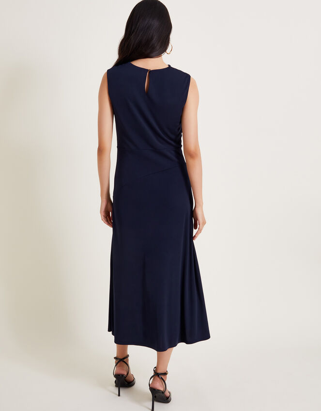 Debra Drape Jersey Dress, Blue (NAVY), large