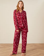 Love Print Jersey Pyjama Set, Red (RED), large