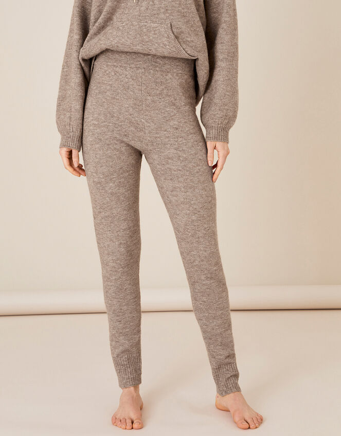 LOUNGE Skinny Knit Joggers, Camel (OATMEAL), large