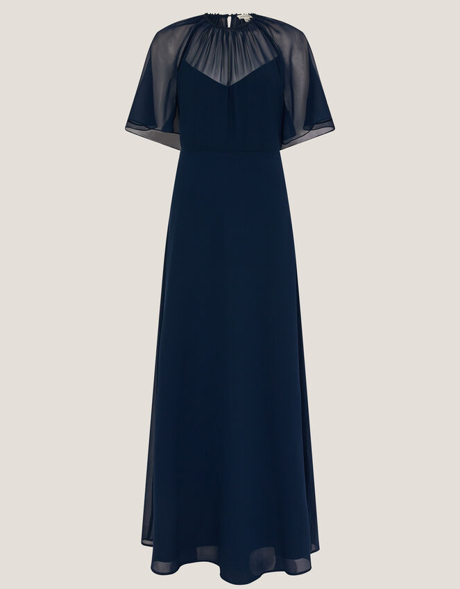 Mona Angel Sleeve Maxi Dress Blue