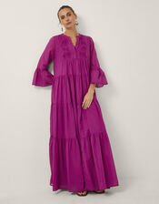 Devotion Twins Ocean Voile Maxi Dress, Pink (MAGENTA), large