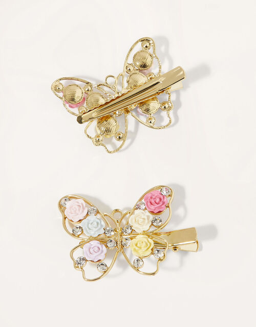 Floral Butterfly Hair Clip Twinset, , large