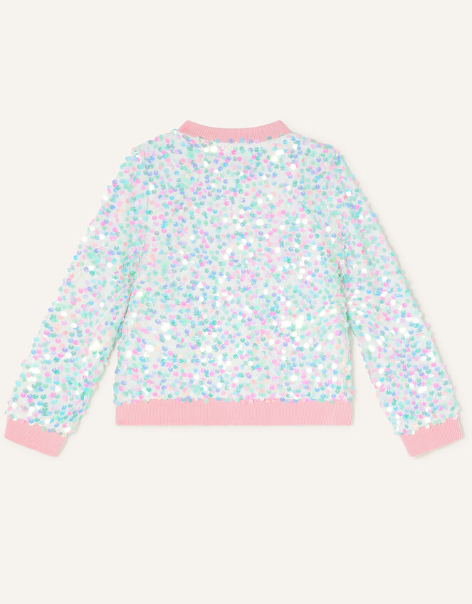 Iridescent Sequin Bomber Jacket, Pink (PINK), large