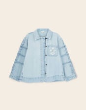 East Selma Embroidered Denim Jacket, Blue (LIGHT BLUE), large