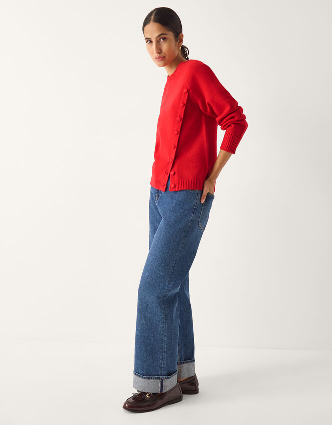 Bray Asymmetrical Button Jumper, Red (RED), large