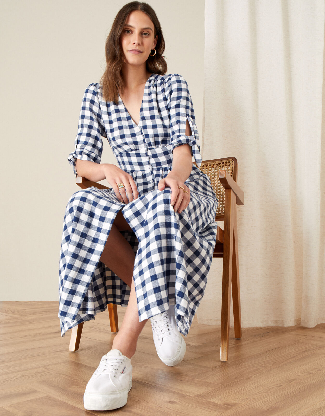 monsoon blue polka dot dress