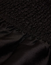 Clariska Smocked Taffeta Prom Dress, Black (BLACK), large