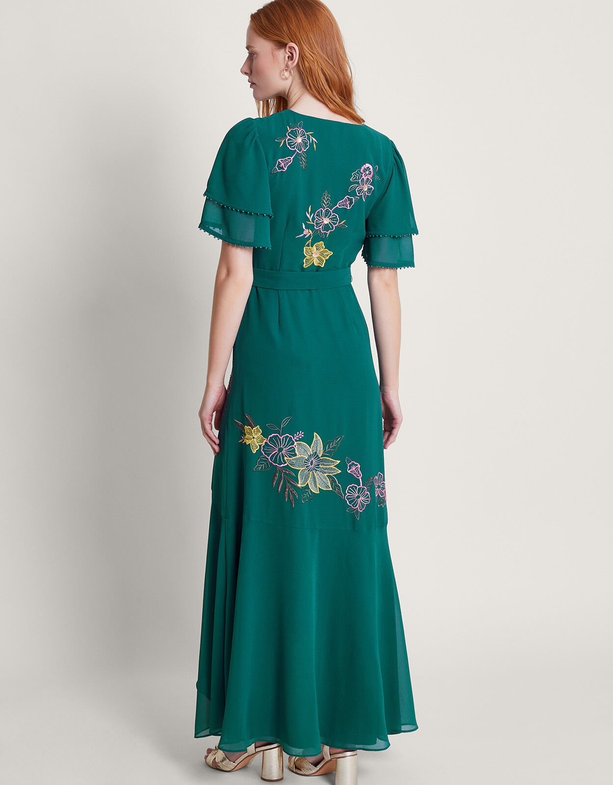 Floral teal dress top