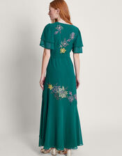 Wanda Floral Embellished Dress, Teal (TEAL), large