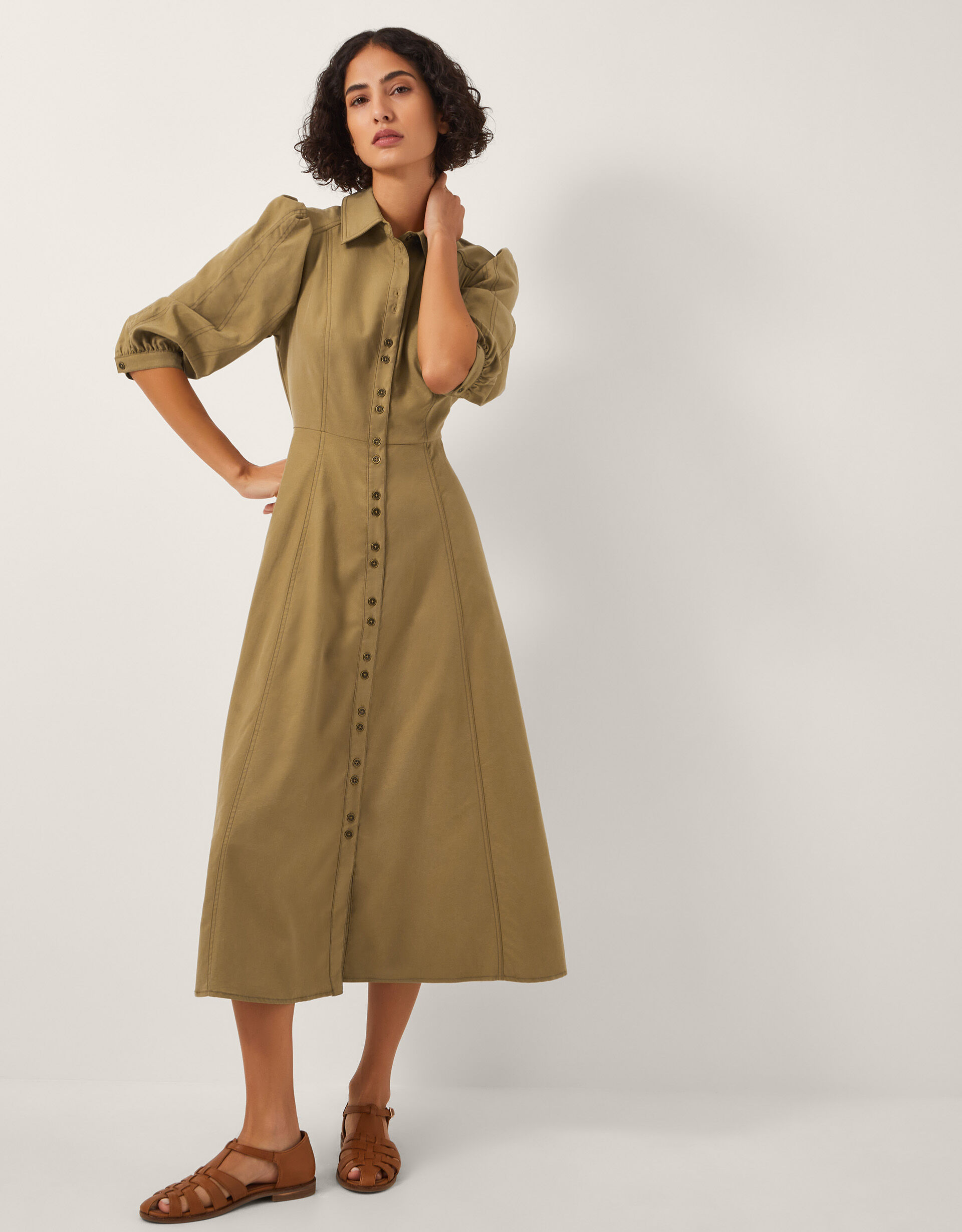 Verity Midi Shirt Dress Natural
