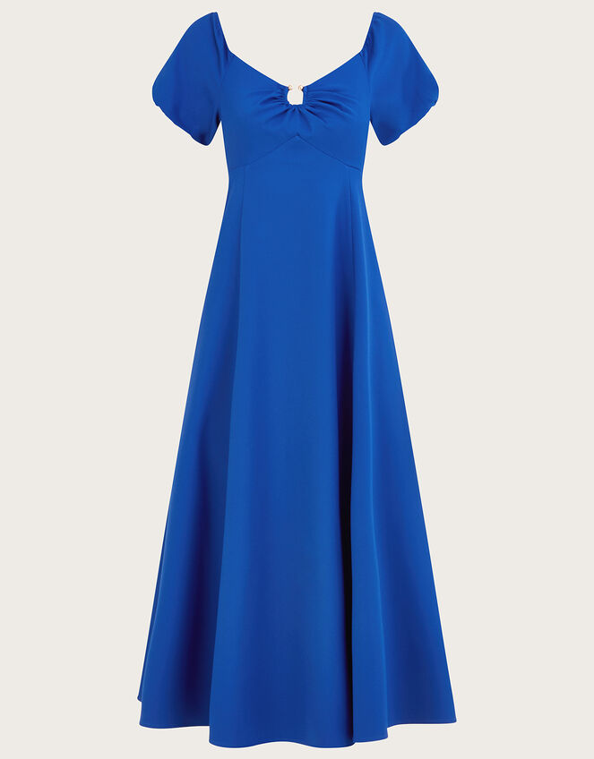 Katie Ring Detail Bardot Dress, Blue (COBALT), large