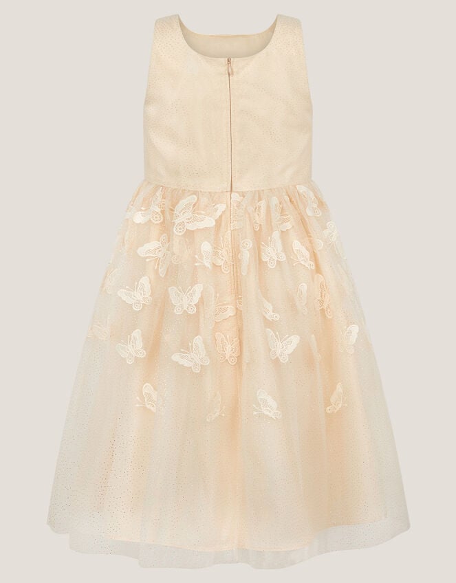 Mapel Butterfly Tulle Dress, Natural (CHAMPAGNE), large