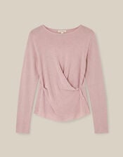 Dora Drape Knitted Top, Pink (PINK), large