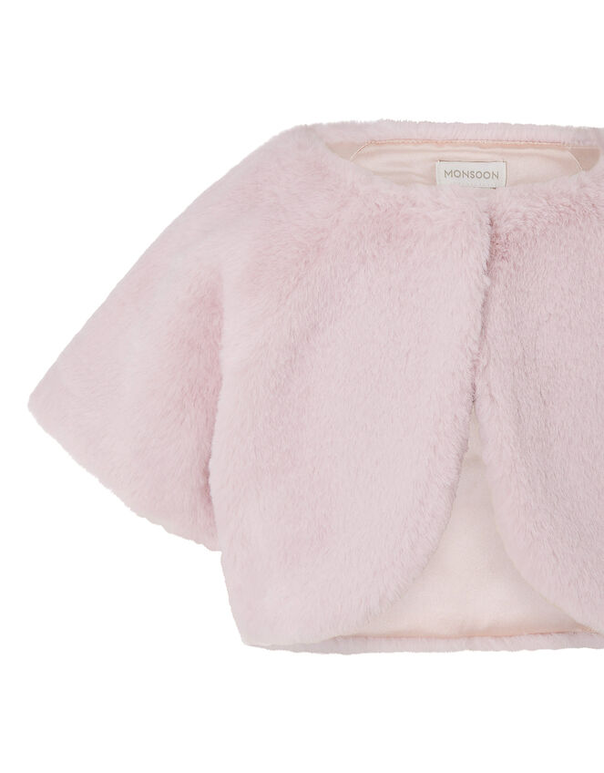 Faux Fur Shrug, Pink (PINK), large