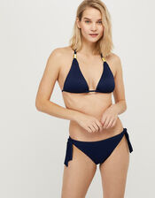 Amaris Ribbed Bikini Top with Recycled Polyester, Blue (NAVY), large