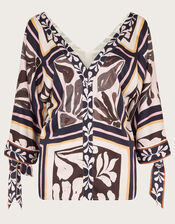 Nelinha Print Blouse, Black (BLACK), large
