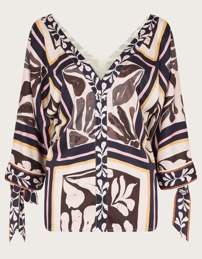 Nelinha Print Blouse, Black (BLACK), large