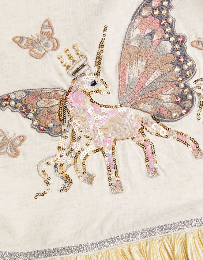 Unicorn Embellished Plisse Disco Dress, Ivory (IVORY), large