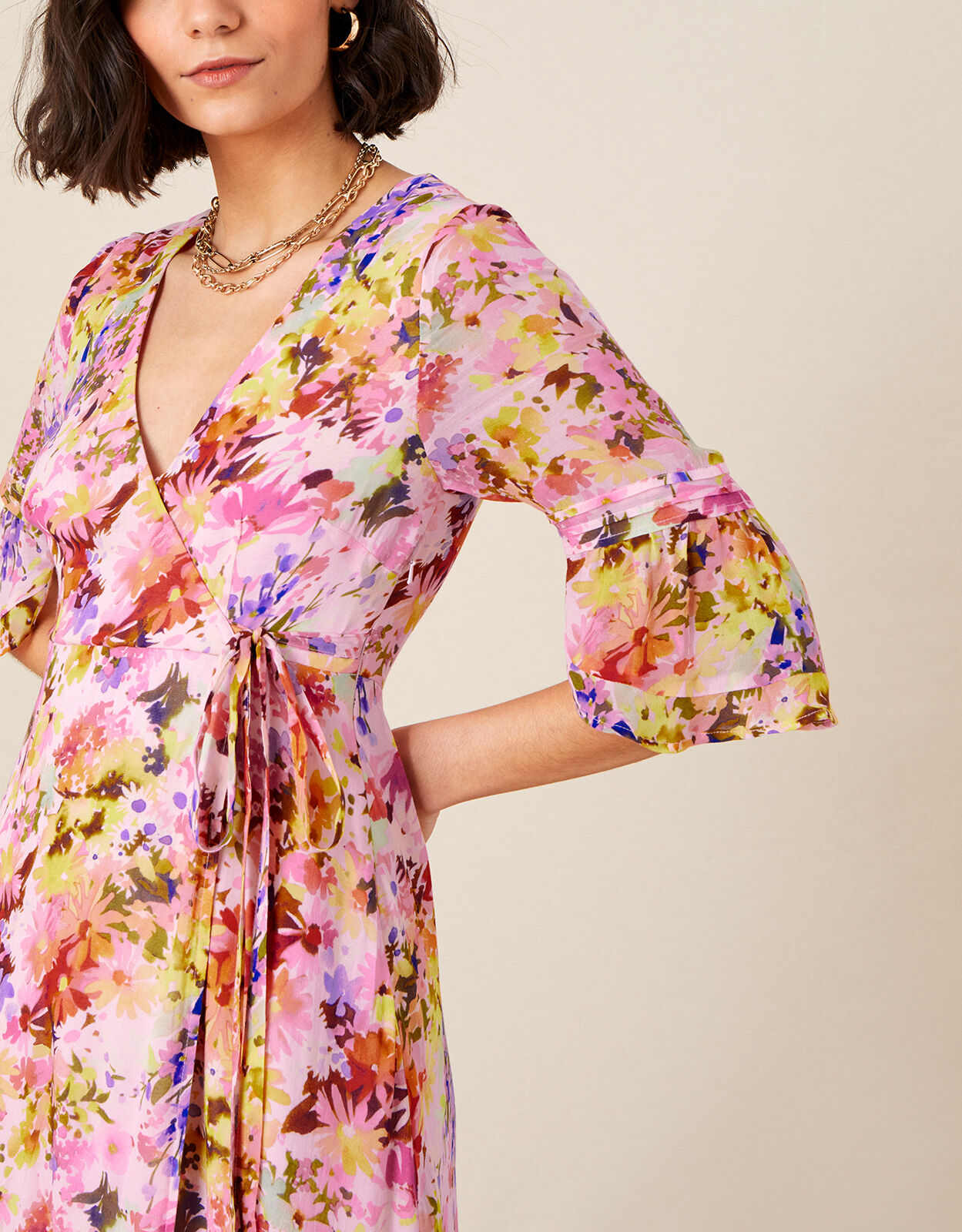 blush wrap dress