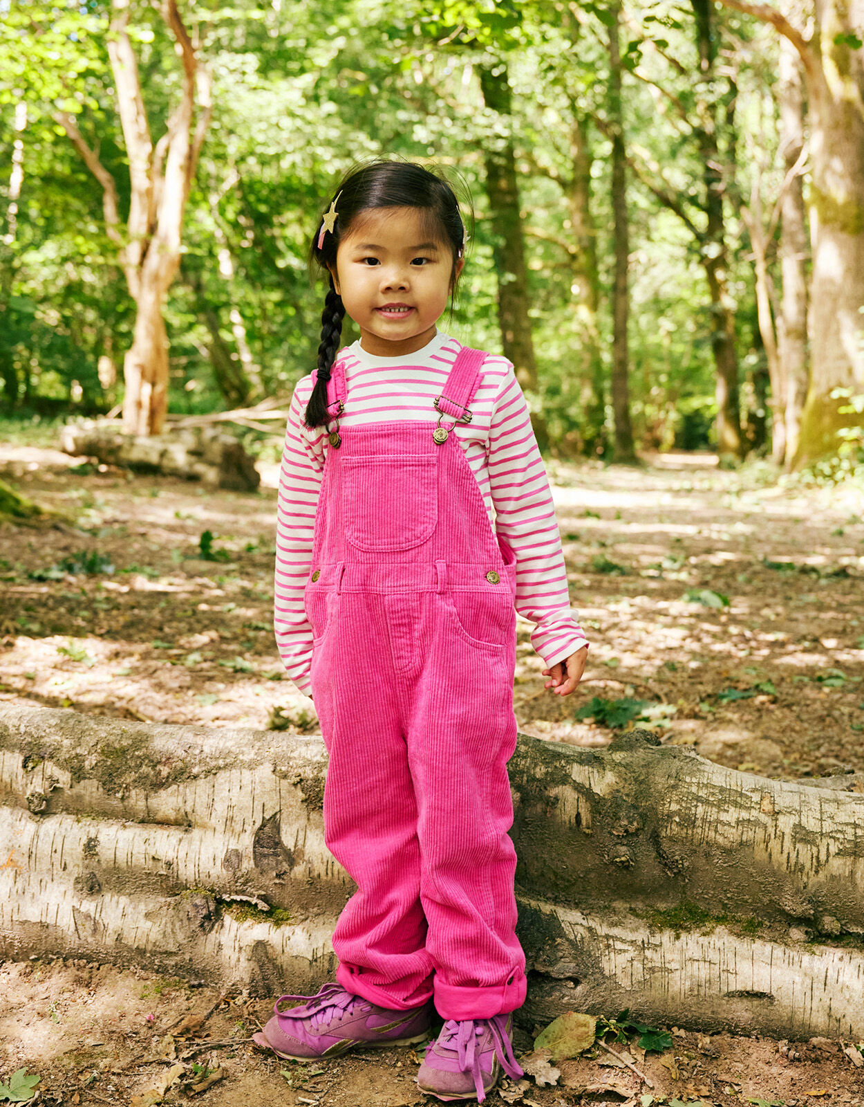 Dotty Dungarees Cord Dungarees Pink