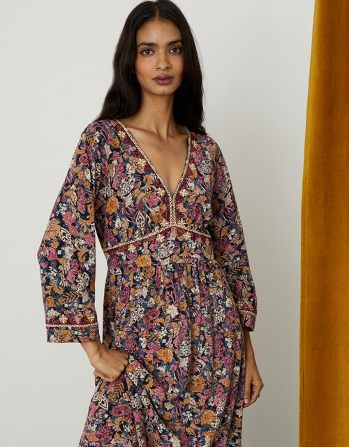 Rayna Patch Print Midi Dress, Multi (MULTI), large