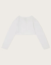 Sammy Pearl Embellished Cardigan, White (WHITE), large