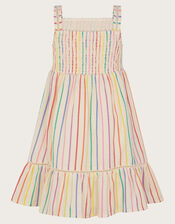 Strappy Stripe Smocked Dress, Multi (MULTI), large