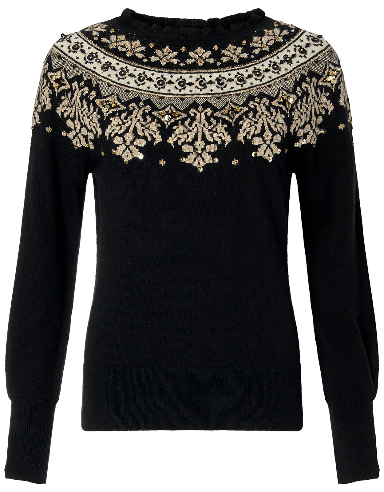 black fairisle jumper