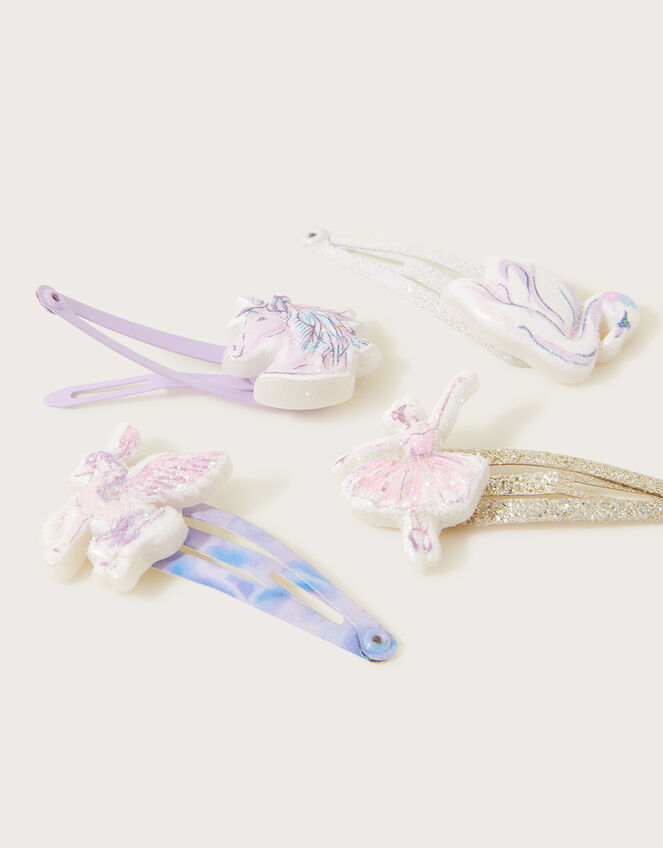 Unicorn Hair Clips 4 Pack, , large