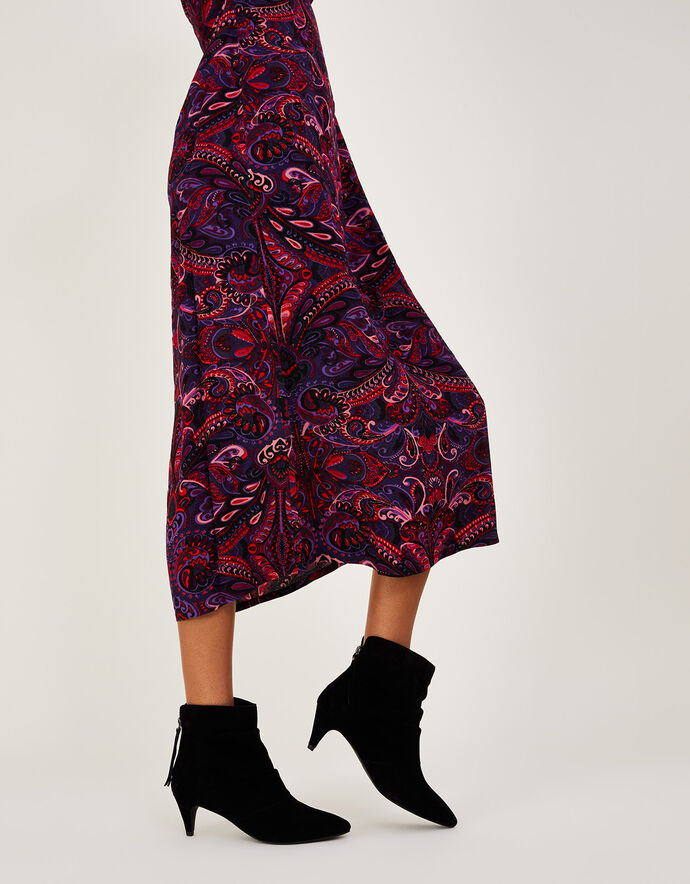 Ruched Suede Kitten Heel Boots Black