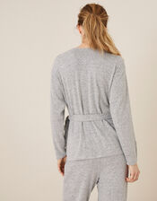 LOUNGE Jules Wrap Top, Grey (GREY), large