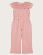 Smock Textured Jumpsuit, Pink (PINK), large