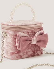 Bow Velvet Bag , Pink (PINK), large
