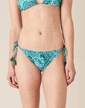 Paisley Bikini Briefs with Recycled Polyester, Blue (TURQUOISE), large