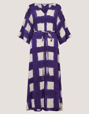 Halia Artisanal Tie-Dye Midi Kaftan, Blue (NAVY), large